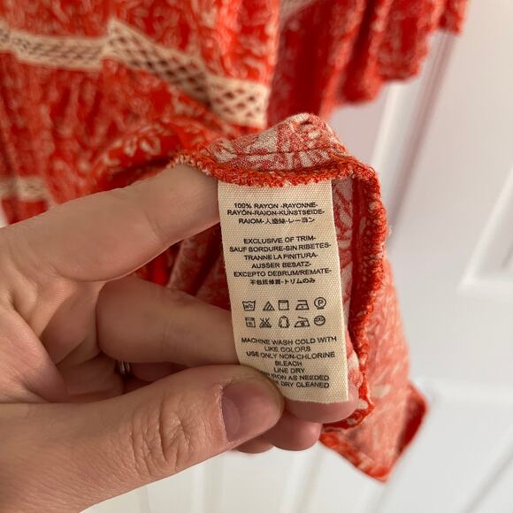 Free People Talk About It Tunic Top Coral Pop - Picture 7 of 8